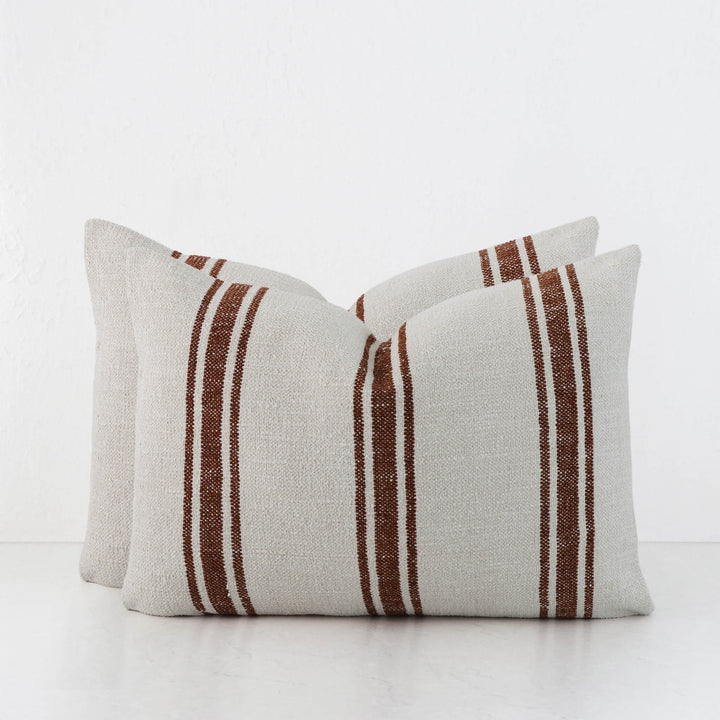 ROSSA RIBA CUSHION BUNDLES | RUST STRIPE + NATURAL | 40X60