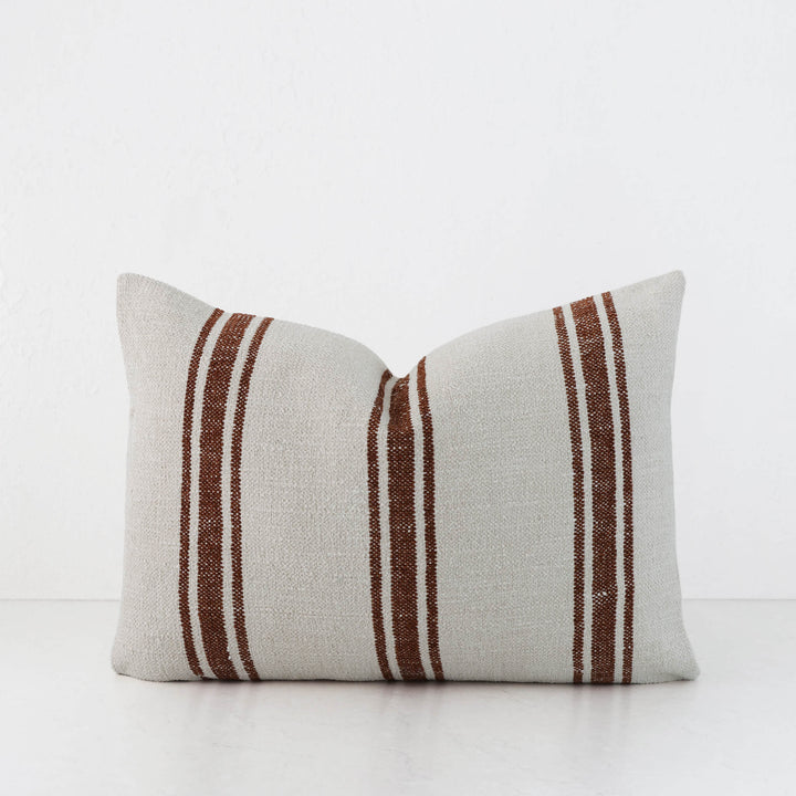 ROSSA RIBA CUSHION | RUST STRIPE + NATURAL | 40X60