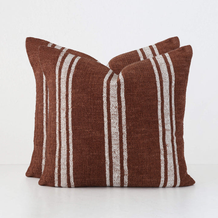 ROSSA RIBA CUSHION BUNDLES | NATURAL STRIPE + RUST | 50X50