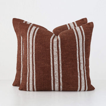 ROSSA RIBA CUSHION BUNDLES | NATURAL STRIPE + RUST | 50X50