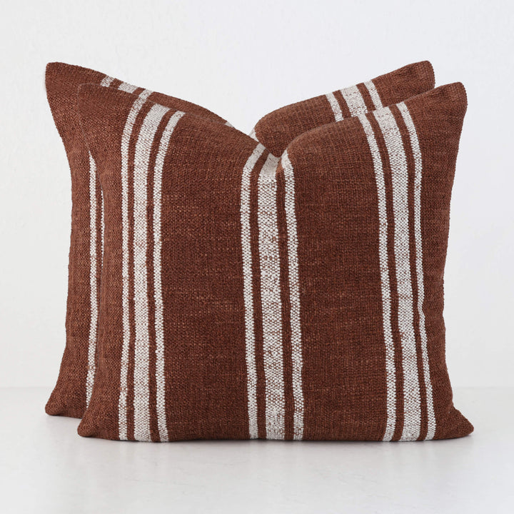 ROSSA RIBA CUSHION BUNDLES | NATURAL STRIPE + RUST | 60X60