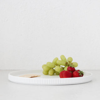 Round Platter Ceramic Matt White 33cm