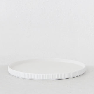 Round Platter Ceramic Matt White 33cm