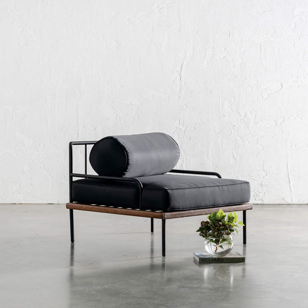 SAN ANDREAS OUTDOOR ARMCHAIR  |  BLACK NOIR + TEAK