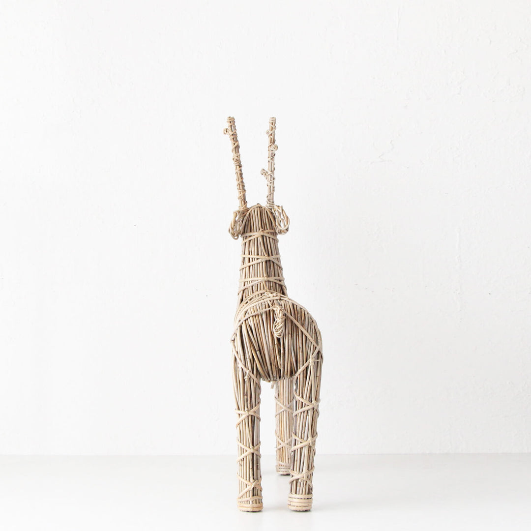 RATTAN TWISTED TWIG REINDEER  |  LARGE  |  90CM  |  NATURAL RATTAN