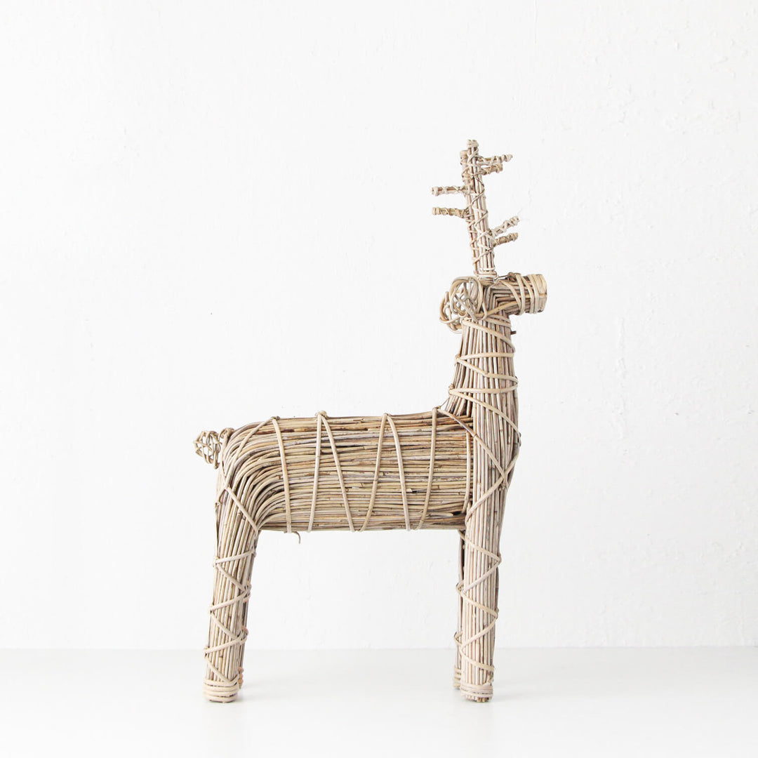 RATTAN TWISTED TWIG REINDEER  |  LARGE  |  90CM  |  NATURAL RATTAN