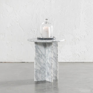 RAVENNA SIDE TABLE  |  CARRARA WHITE MARBLE  |  D40CM