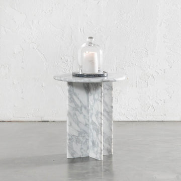 RAVENNA SIDE TABLE  |  CARRARA WHITE MARBLE  |  D40CM