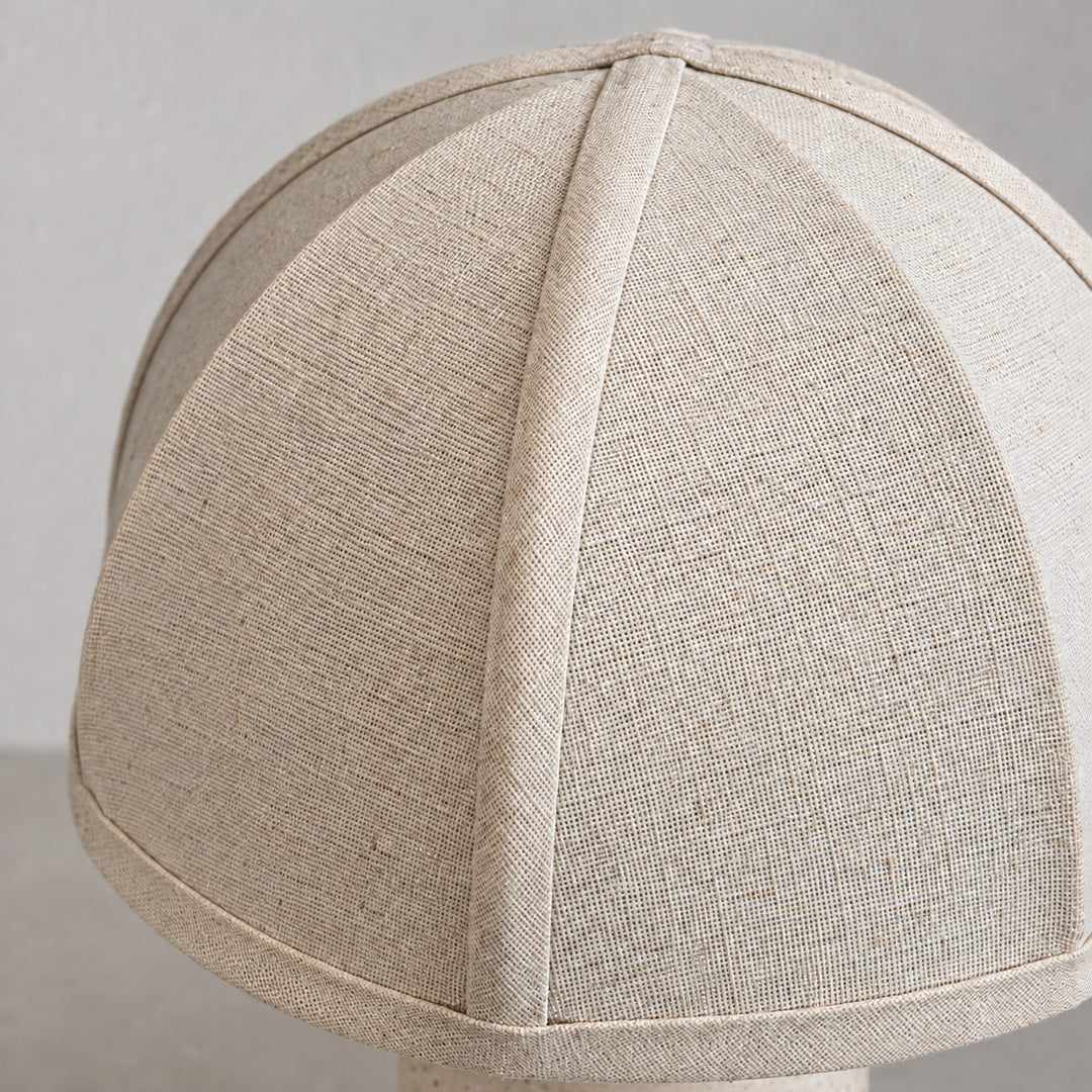 RISSOLI DOME TABLE LAMP  |  33CM  |  TRAVERTINE + LINEN SHADE