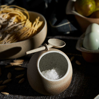 ROBERT GORDON  |  SALT PIG JAR + SPOON SET  |  GARDEN TO TABLE  |  NATURAL STONEWARE