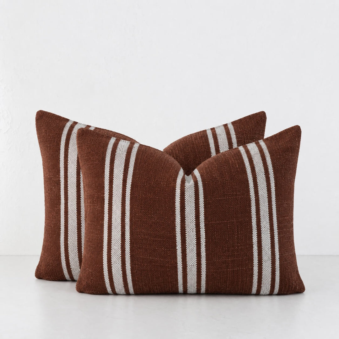 ROSSA RIBA CUSHION BUNDLES | NATURAL STRIPE + RUST | 40X60 | 50X50 | 60X60