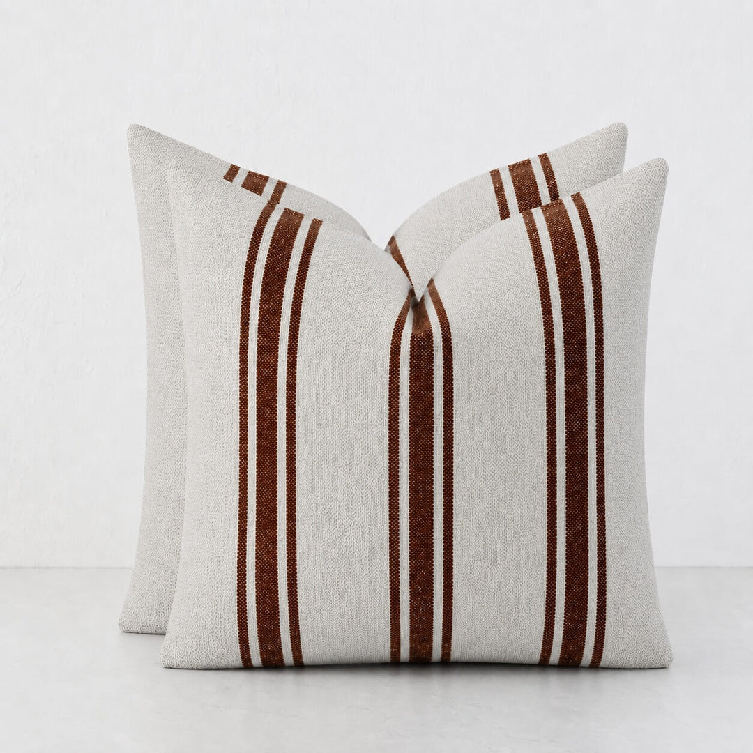 ROSSA RIBA CUSHION BUNDLES | RUST STRIPE + NATURAL | 50X50 