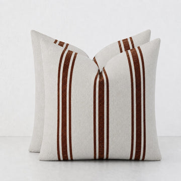 ROSSA RIBA CUSHION BUNDLES | RUST STRIPE + NATURAL | 50X50 