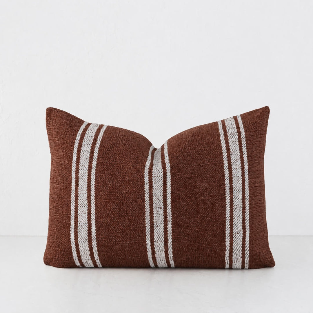 ROSSA RIBA CUSHION | NATURAL STRIPE + RUST | 40X60