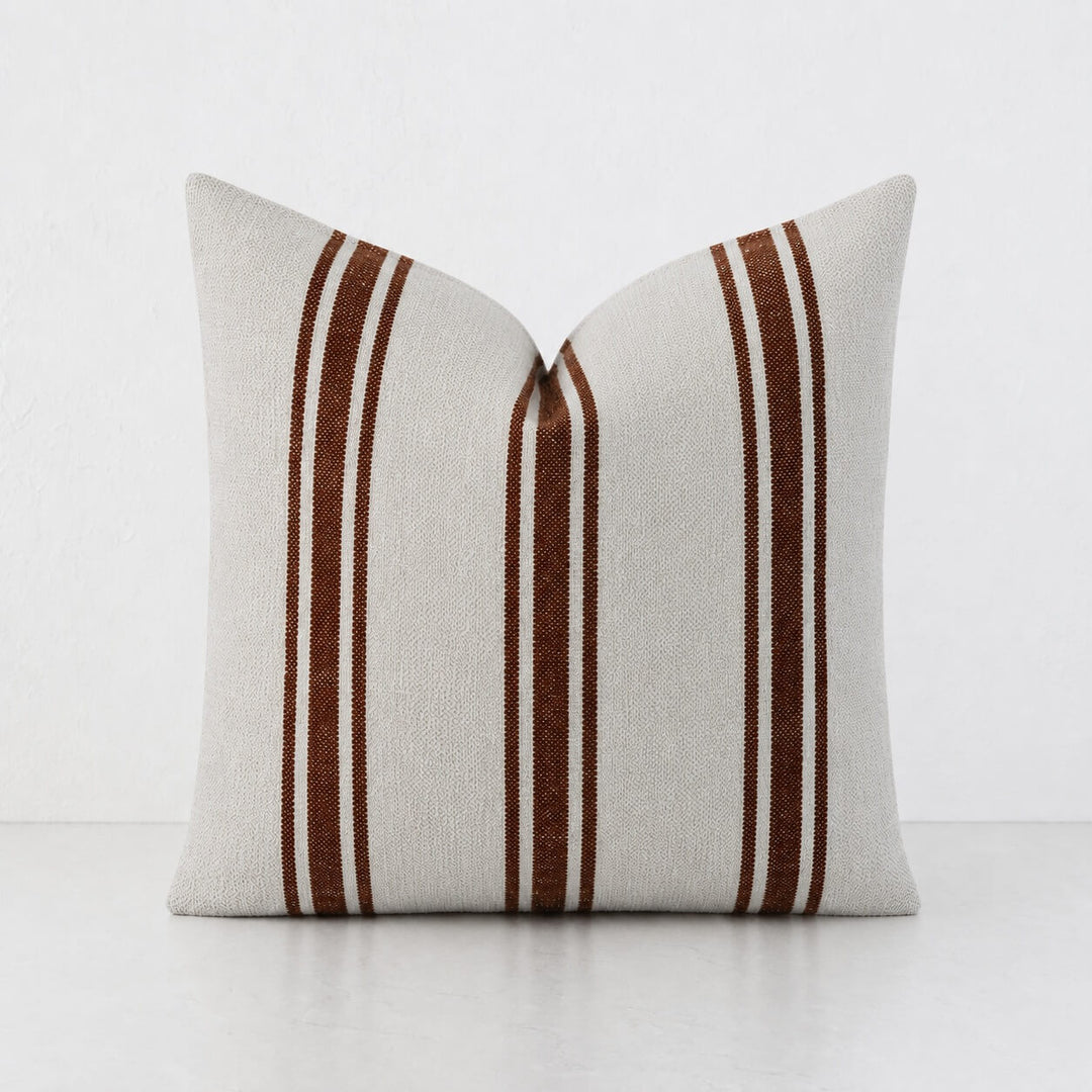 ROSSA RIBA CUSHION | RUST STRIPE + NATURAL | 50X50
