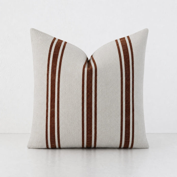 ROSSA RIBA CUSHION | RUST STRIPE + NATURAL | 50X50