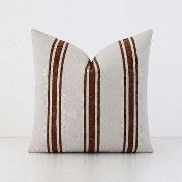 ROSSA RIBA CUSHION | RUST STRIPE + NATURAL | 50X50