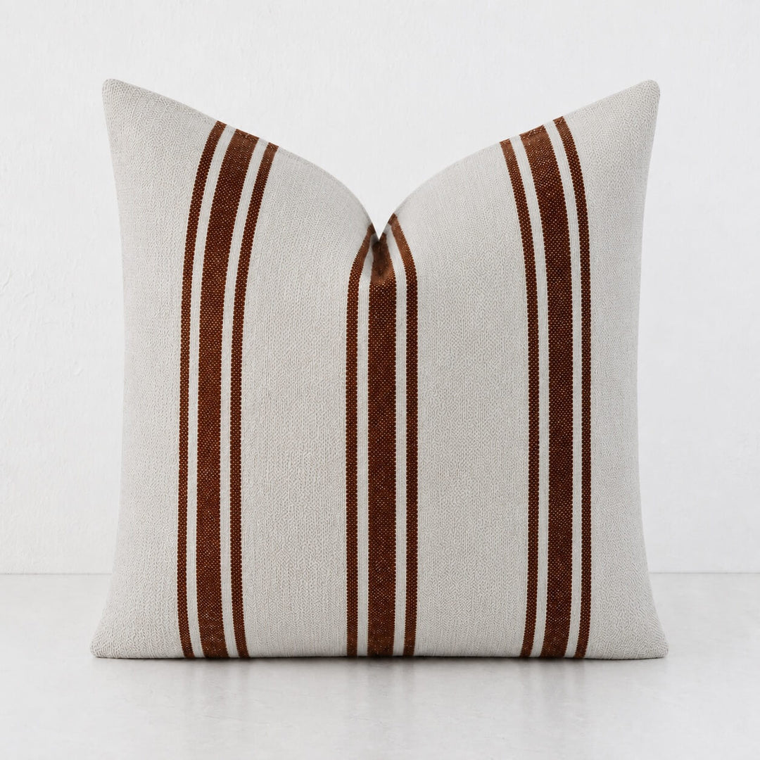 ROSSA RIBA CUSHION | RUST STRIPE + NATURAL | 60X60