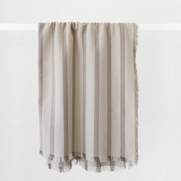 SAINTE MAXIME STRIPE THROW  |  170X130CM  |  NATURAL + TAUPE NARROW STRIPE