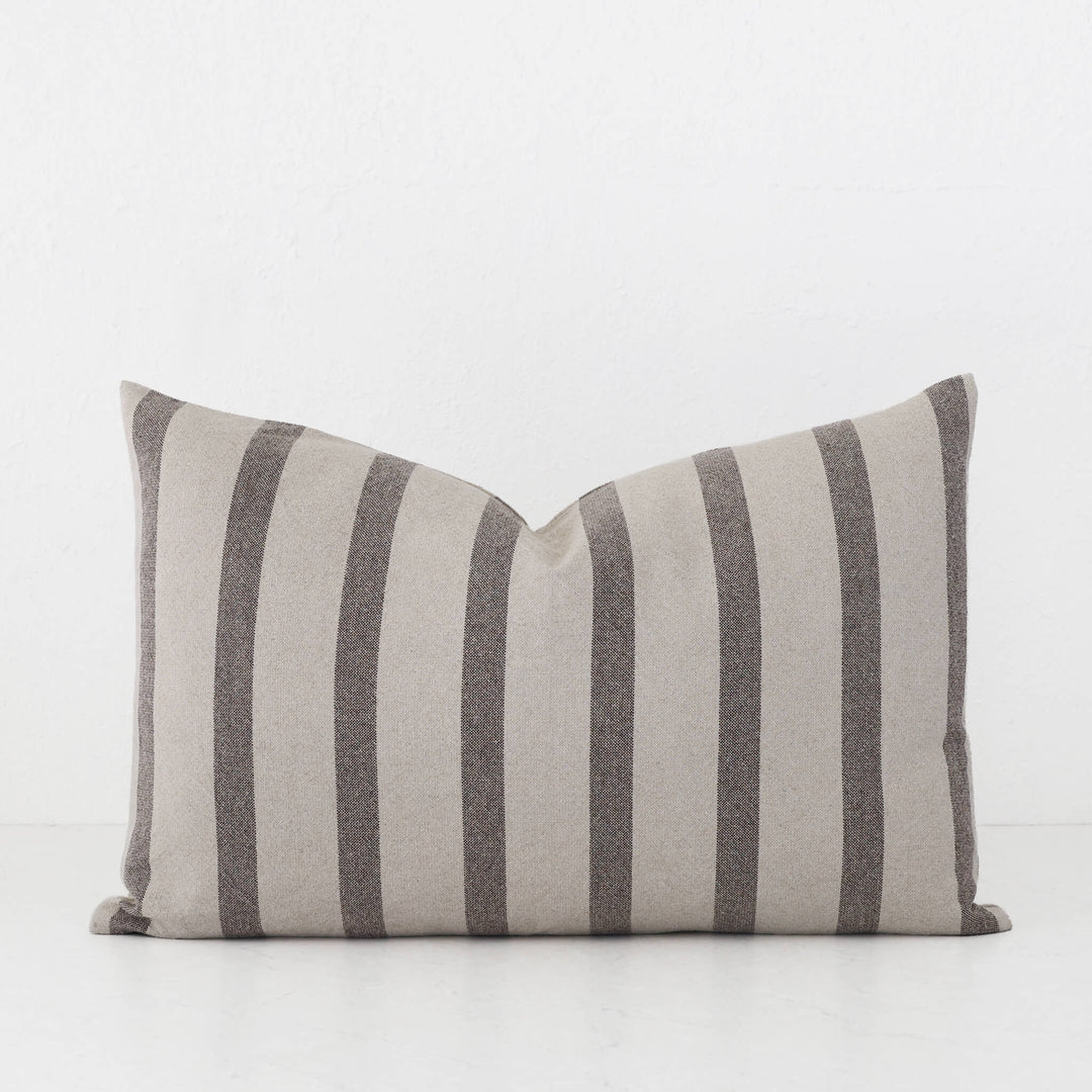 SAINTE MAXIME STRIPE CUSHION | NATURAL + MOCHA NARROW STRIPE  |  40X60