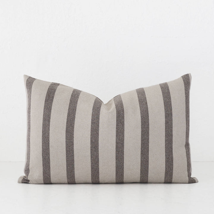SAINTE MAXIME STRIPE CUSHION | NATURAL + MOCHA NARROW STRIPE  |  40X60