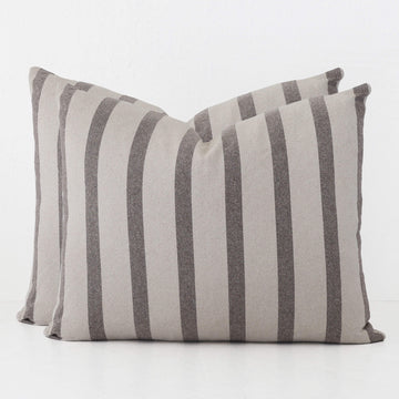 SAINTE MAXIME STRIPE CUSHION BUNDLES | NATURAL + MOCHA NARROW STRIPE  |  50X60