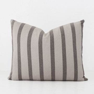 SAINTE MAXIME STRIPE CUSHION | NATURAL + MOCHA NARROW STRIPE  |  60X60