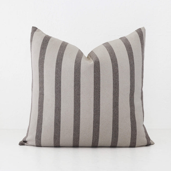 SAINTE MAXIME STRIPE CUSHION | NATURAL + MOCHA NARROW STRIPE  |  50X60