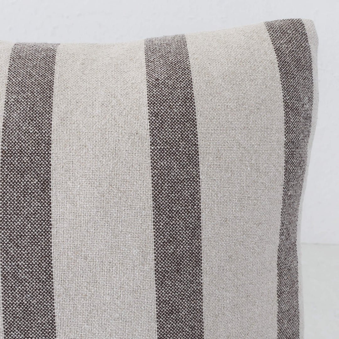 SAINTE MAXIME STRIPE CUSHION BUNDLES | NATURAL + MOCHA NARROW STRIPE  |  CLOSE UP