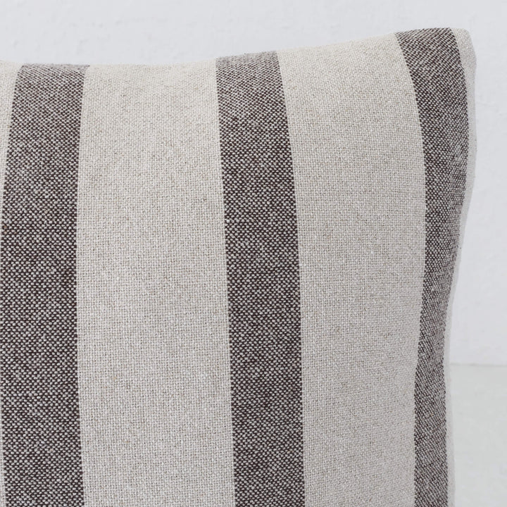 SAINTE MAXIME STRIPE CUSHION BUNDLES | NATURAL + MOCHA NARROW STRIPE  |  CLOSE UP