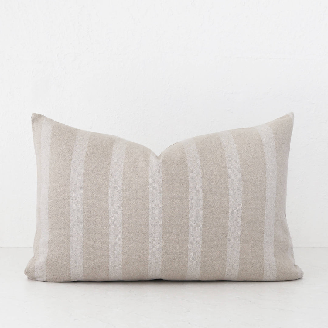 SAINTE MAXIME STRIPE CUSHION | NATURAL + OFF WHITE NARROW STRIPE  |  40X60