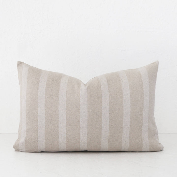 SAINTE MAXIME STRIPE CUSHION | NATURAL + OFF WHITE NARROW STRIPE  |  40X60
