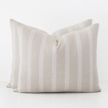 SAINTE MAXIME STRIPE CUSHION | NATURAL + OFF WHITE NARROW STRIPE BUNDLES  |  50X60