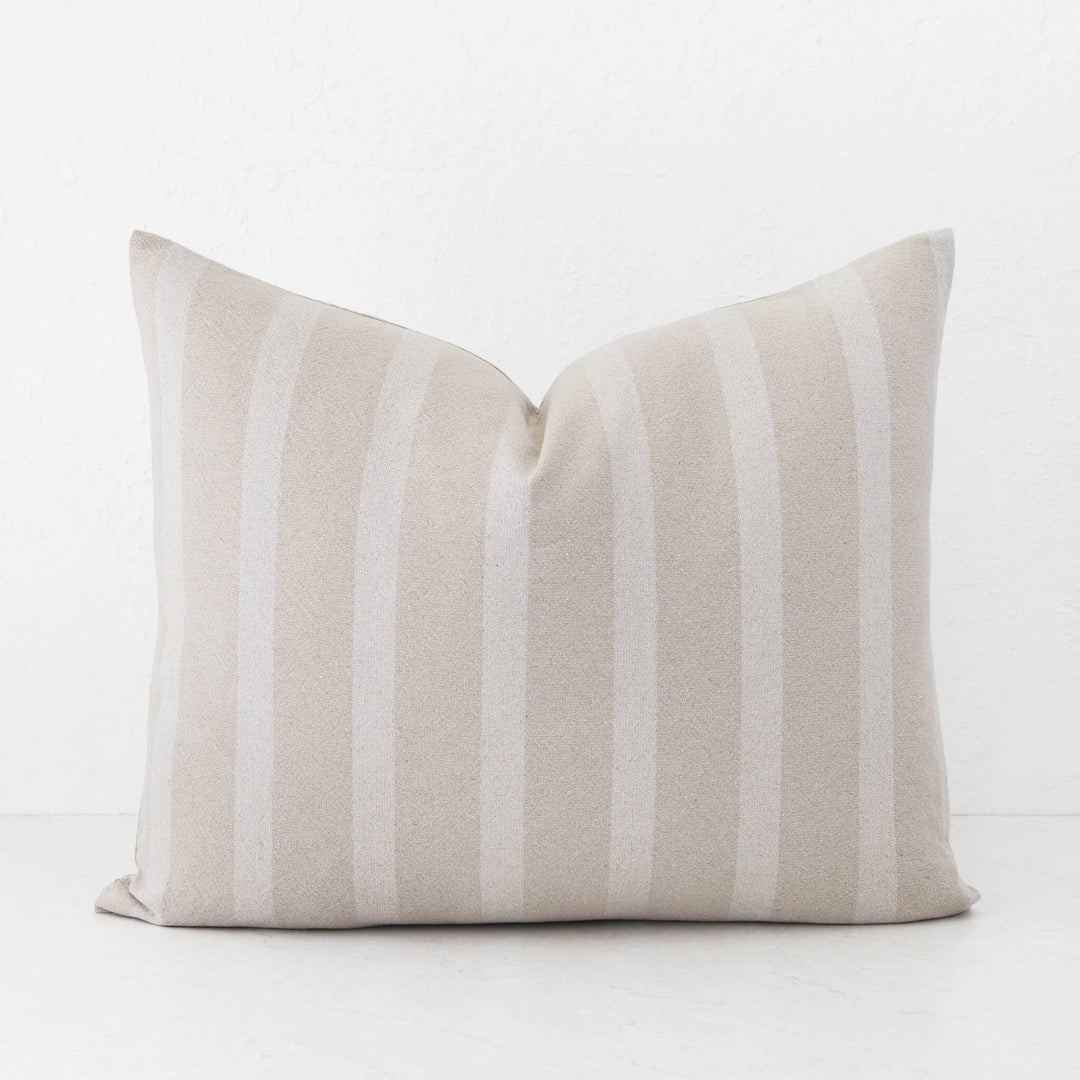 SAINTE MAXIME STRIPE CUSHION | NATURAL + OFF WHITE NARROW STRIPE  |  50X60