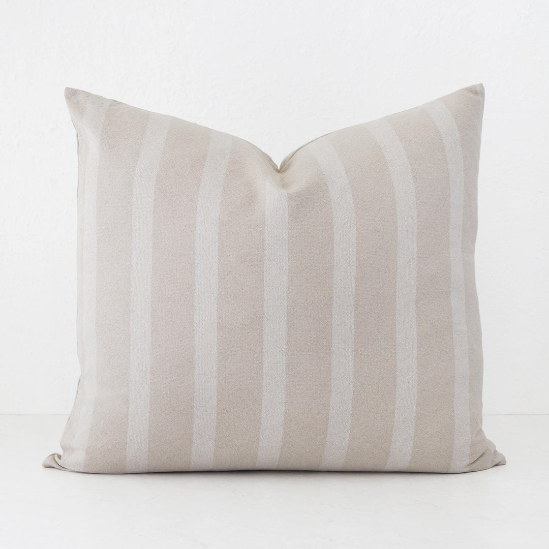 SAINTE MAXIME STRIPE CUSHION | NATURAL + OFF WHITE NARROW STRIPE  |  60X60