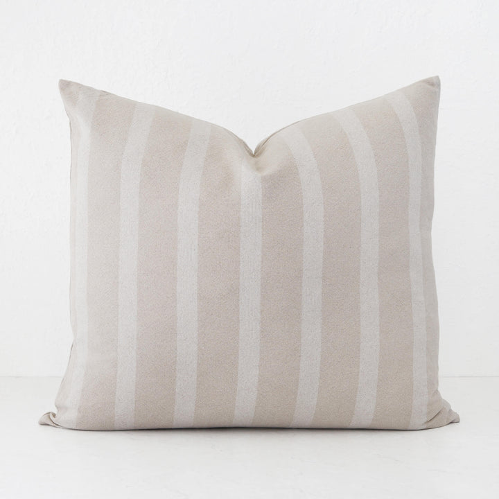 SAINTE MAXIME STRIPE CUSHION | NATURAL + OFF WHITE NARROW STRIPE  |  60X60
