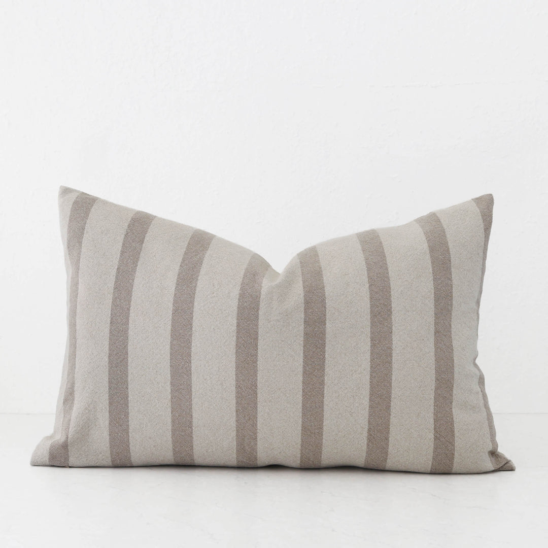SAINTE MAXIME STRIPE CUSHION | NATURAL + TAUPE NARROW STRIPE  |  40X60