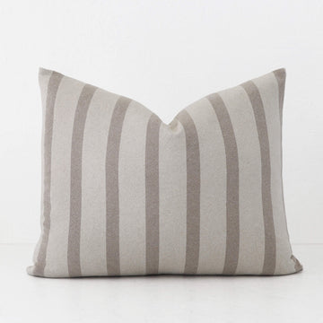 SAINTE MAXIME STRIPE CUSHION | NATURAL + TAUPE NARROW STRIPE  |  50X60