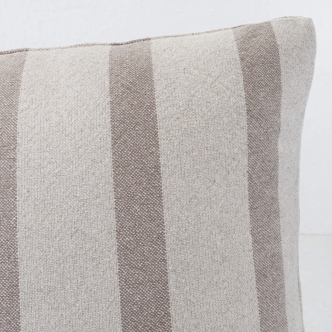 SAINTE MAXIME STRIPE CUSHION BUNDLES | NATURAL + TAUPE NARROW STRIPE  |  CLOSE UP