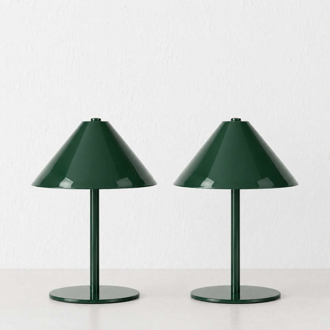 SAN CARLO LED RECHARGEABLE INDOOR/OUTDOOR LAMP BUNDLE X2 |  21CM  |  GREEN