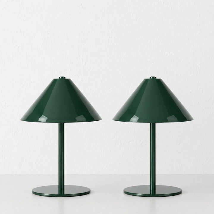 SAN CARLO LED RECHARGEABLE INDOOR/OUTDOOR LAMP BUNDLE X2 |  21CM  |  GREEN