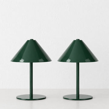 SAN CARLO LED RECHARGEABLE INDOOR/OUTDOOR LAMP BUNDLE X2 |  21CM  |  GREEN