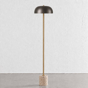 SAN LOURENCA FLOOR LAMP  |  150CM  |  DARK BRASS SHADE + TRAVERTINE