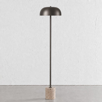 SAN LOURENCA FLOOR LAMP  |  150CM  |  DARK BRASS SHADE + TRAVERTINE
