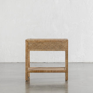 SAN AUGUSTINE RATTAN HERRING WEAVE  |  NIGHTSTAND SINGLE DRAWER  |  NATURAL RATTAN