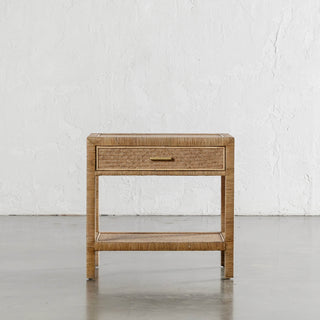 SAN AUGUSTINE RATTAN HERRING WEAVE  |  NIGHTSTAND SINGLE DRAWER  |  NATURAL RATTAN