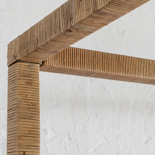 SAN AUGUSTINE RATTAN HERRING WEAVE  |  4 POSTER BED  |  NATURAL RATTAN