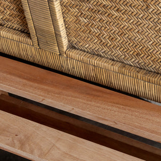 SAN AUGUSTINE RATTAN HERRING WEAVE  |  4 POSTER BED  |  NATURAL RATTAN