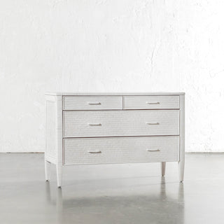 SAN AUGUSTINE RATTAN HERRING WEAVE  |  CHEST OF DRAWERS  |  LIMED WHITE RATTAN