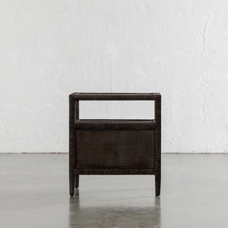 SAN AUGUSTINE RATTAN HERRING WEAVE  |  NIGHTSTAND DOUBLE DRAWER  |  NIGHT SKY RATTAN